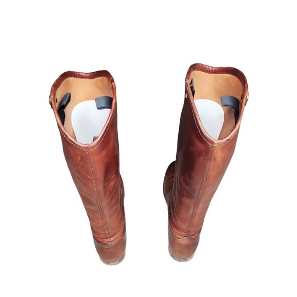 Frye Melissa Button 2 Equestrian-Inspired Tall Boots SZ 8 B Cognac Made in Mexic - Picture 14 of 16
